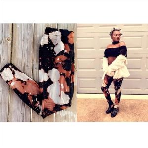 Custom distressed leggings size medium